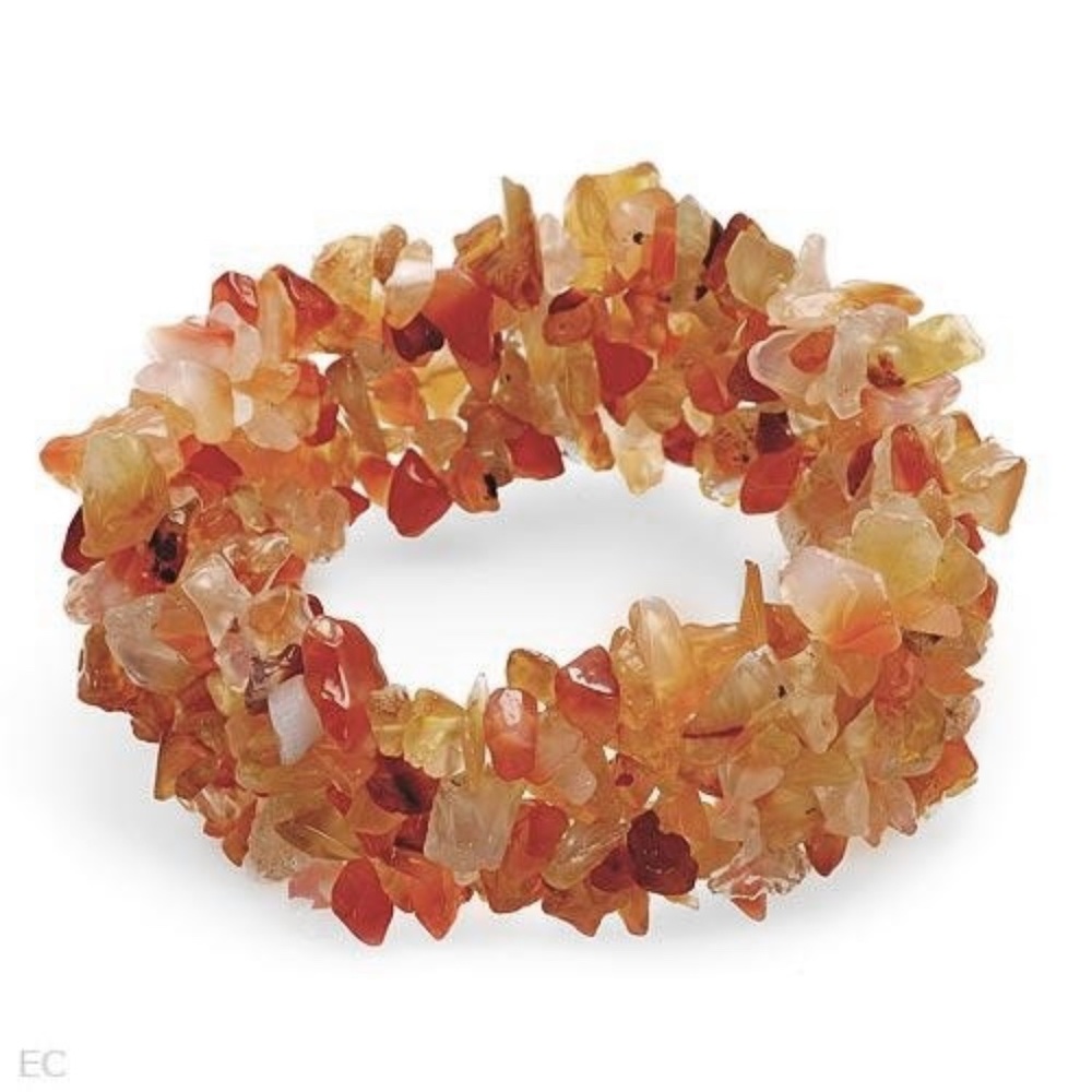 Genuine Orange Agate Bracelet